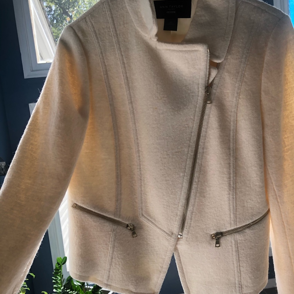 Cream Ann Taylor Trendy Jacket